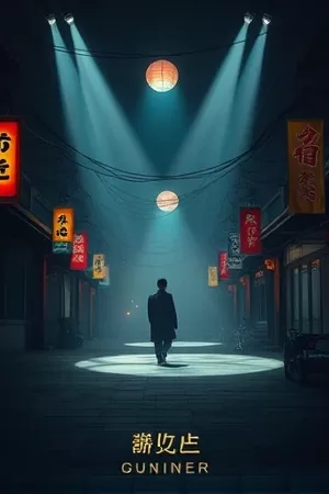 《双生算法》海报：双螺旋数据流光带与冷色机房